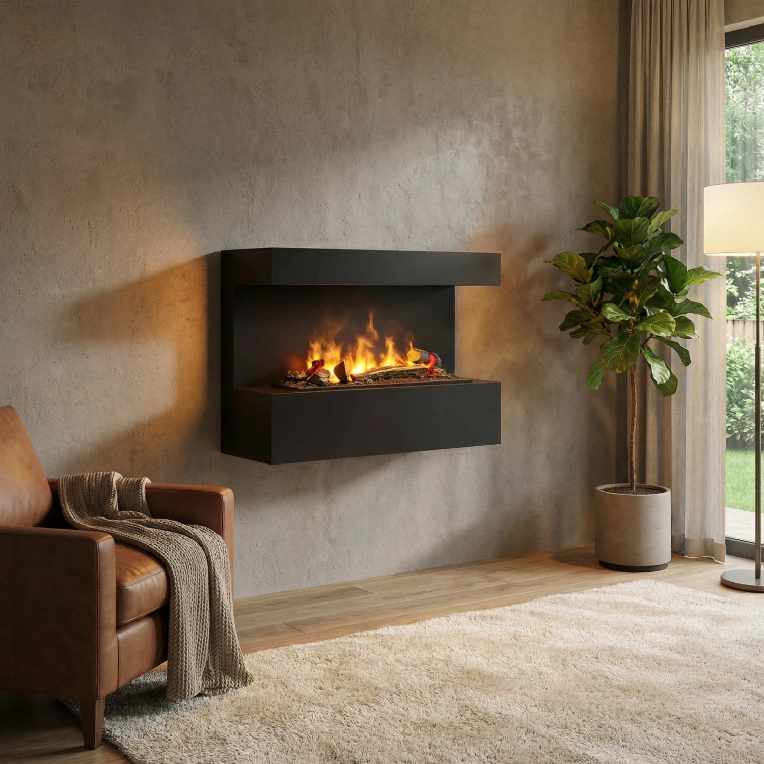 Steinsdal - Zwart - Damphaard voor wandmontage
