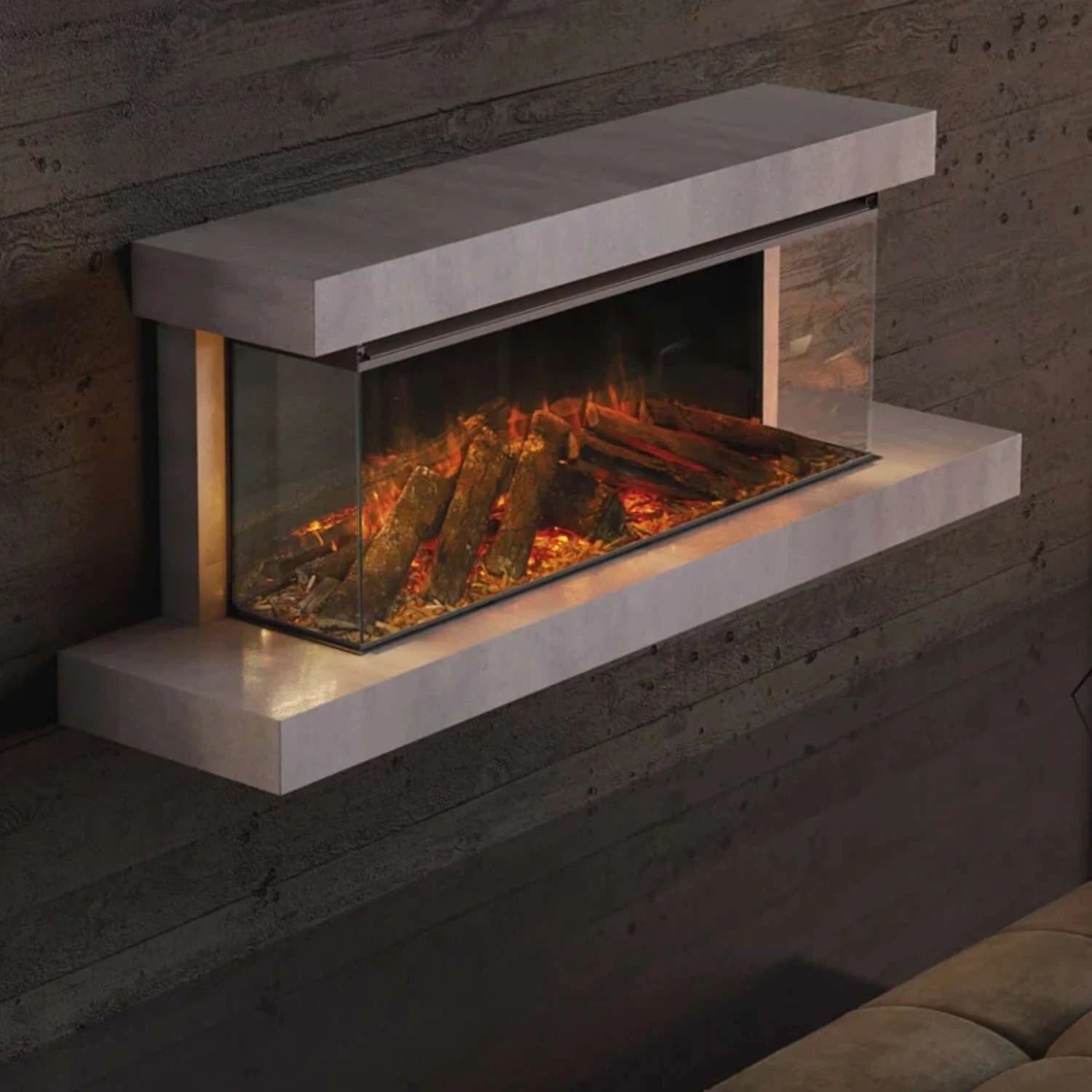 Lumen 870 Wandgemonteerde Elektrische Haard – Steen
