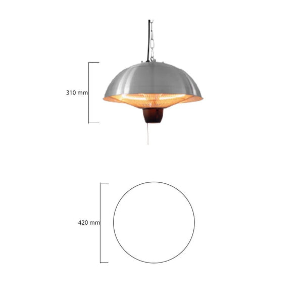 Terrasverwarmer 600/ 1500 W, HA, Ø42 cm - Zwart