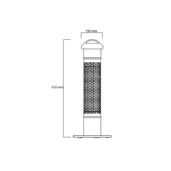 Terrasverwarmer onder tafelmodel 1200 W, GT - Zwart