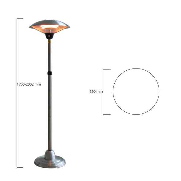 Terrasverwarmer 900/1200/2100 W, HA - Zilver