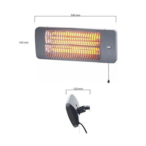 Lugo elektrische terrasverwarmer 2000 watt