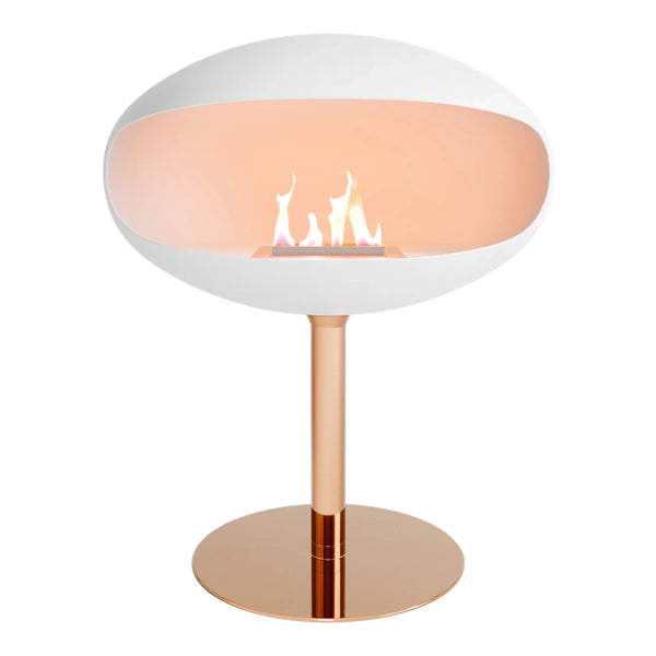 Pedestal Wit + Koperen voet