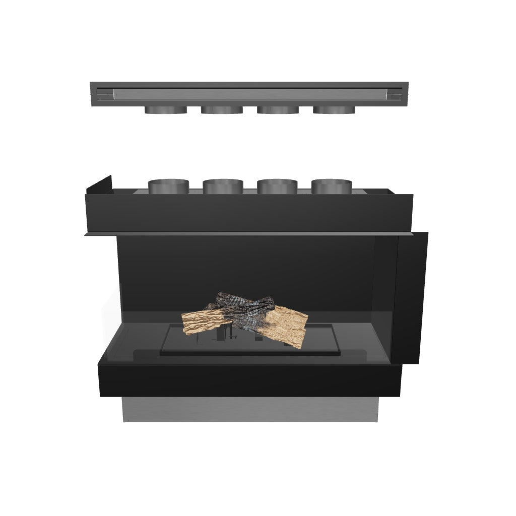 Flogs Box 1000 Linkerhoek (In-Room Vent) - Bio-ethanolhaard