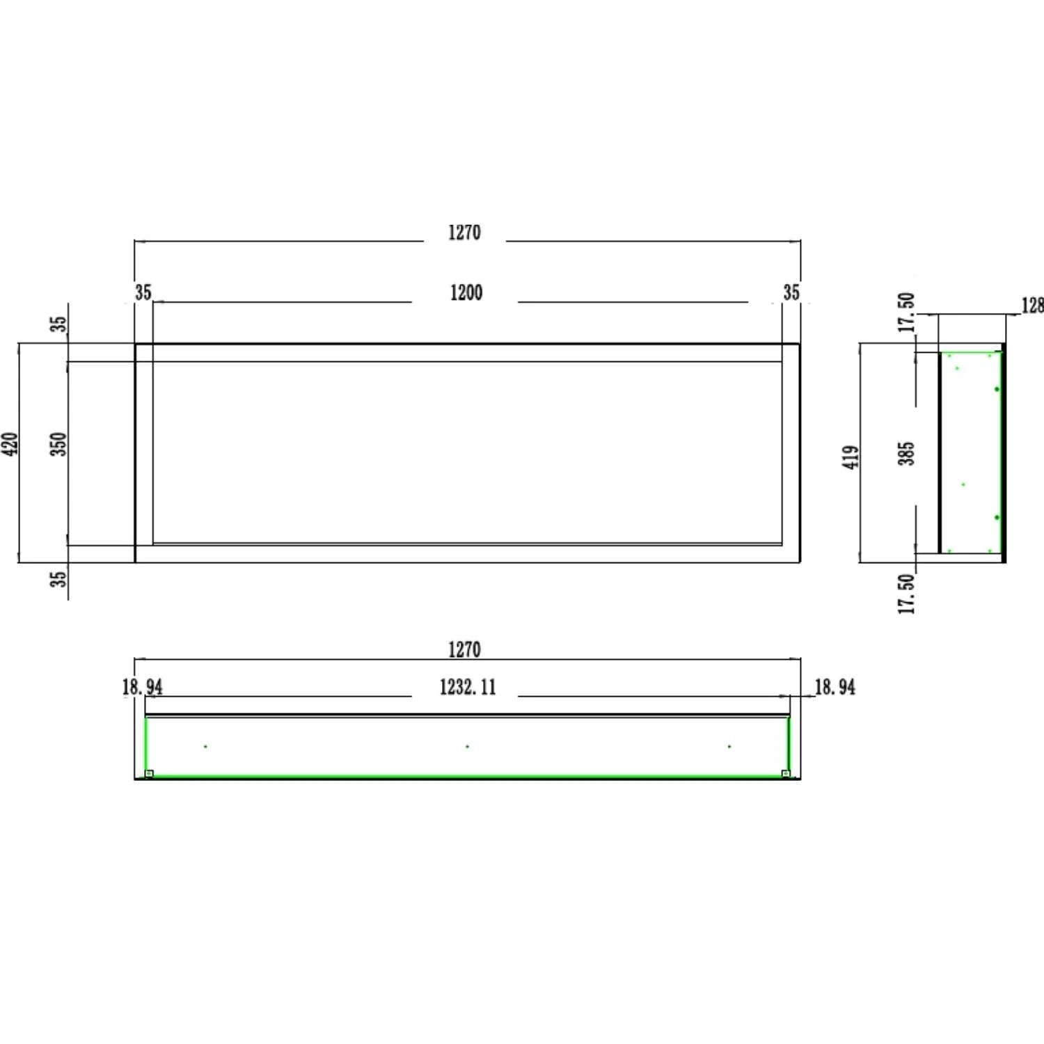 Aflamo Pride Slim 127 cm Elektrische Haard