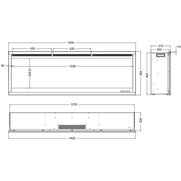 Aflamo Royal 3D 140 cm Elektrische Haard