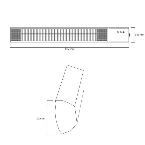 Royal Diamond 2500 watt zwarte terrasverwarmer