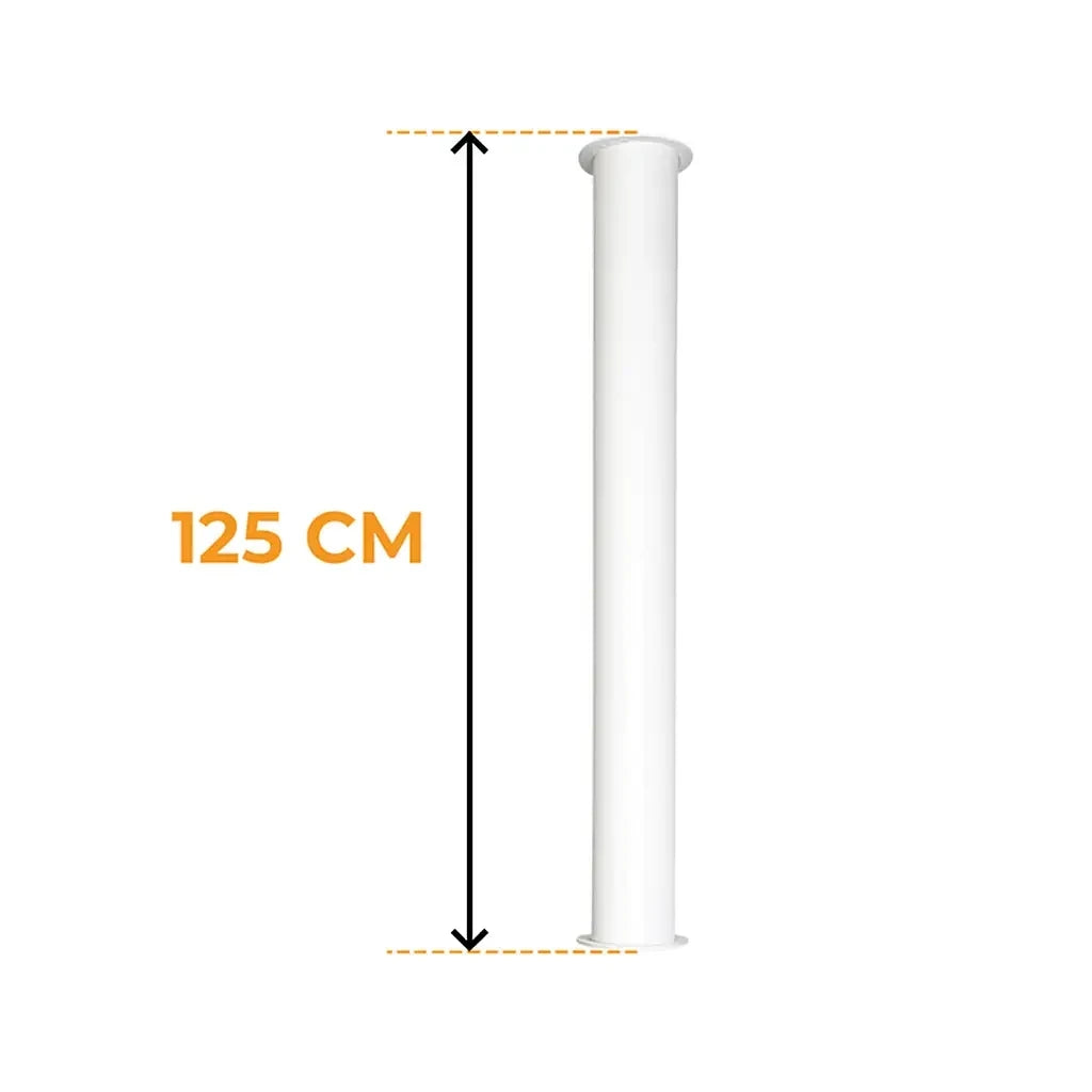 Toronto Buis Wit 125 cm – Totale lengte 165 cm
