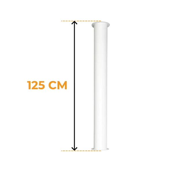 Toronto Buis Wit 125 cm – Totale lengte 165 cm