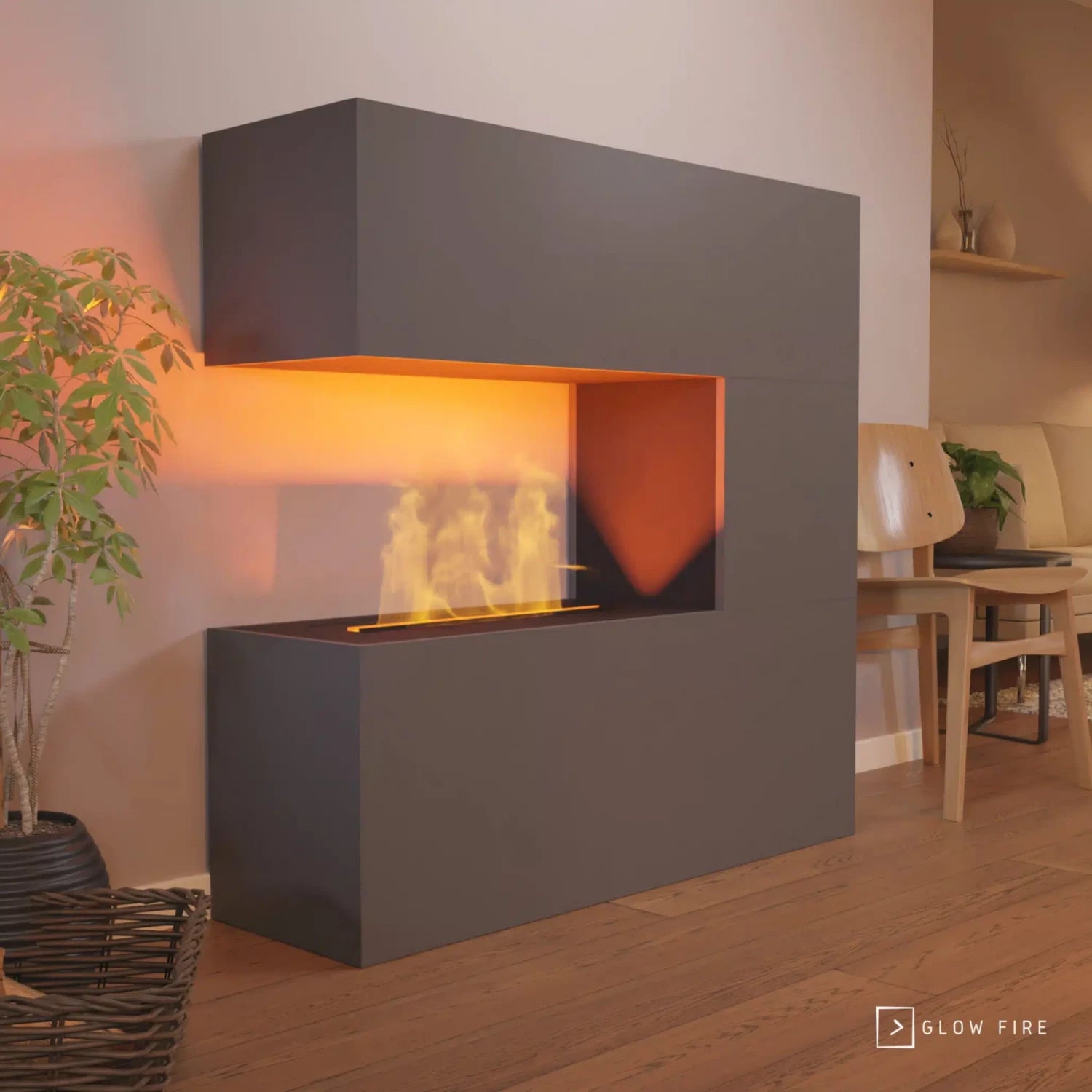 Schiller Grijs - OMC 600 | Vrijstaande Waterdamp Haard