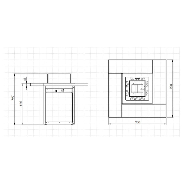 Vierkante tafel - gashaard voor buiten