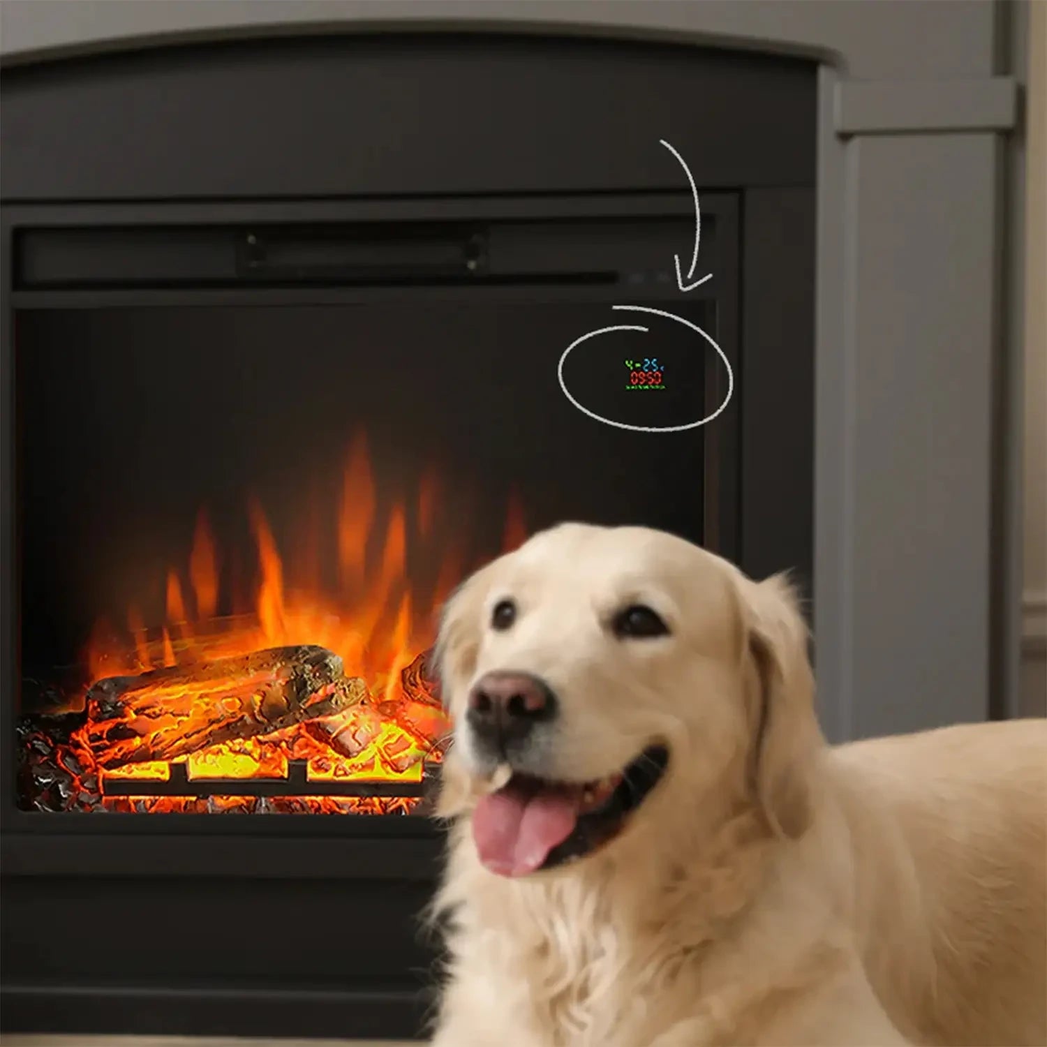Larsen Electric Fireplace - Grey