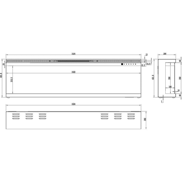 Aflamo Unique 166 cm Elektrische Haard