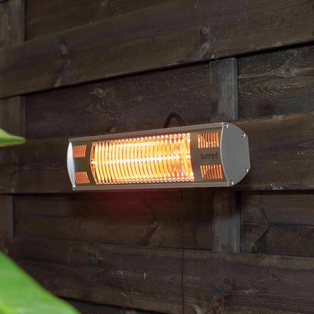 Vigo wandgemonteerde terrasverwarmer met een vermogen van 1500 W