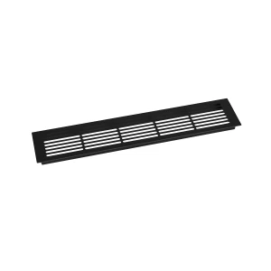 Ventilatierooster Zwart - 50x10 cm met een ventilatiegat van 214 cm²