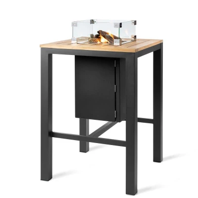 inch flexibel Kwadrant Square bar-tafel met gasbrander | Bioethanolhaard-shop.nl