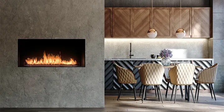 Ingebouwde bio-ethanol haard van Planika Fires